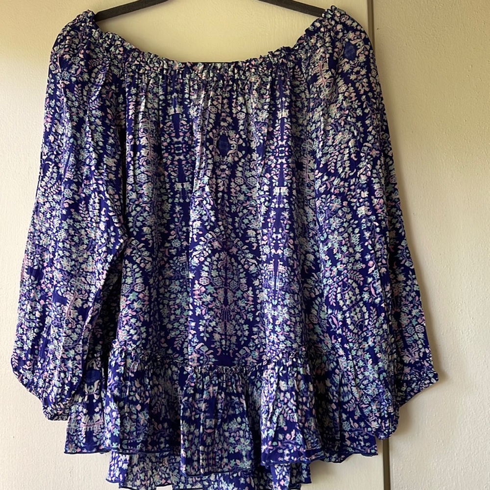 Rebecca Taylor off the shoulder silk blouse